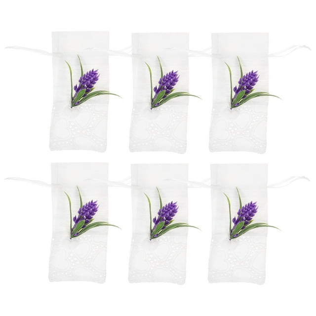 OULII Purple Cloth Lavender Sachet Bags for Decoration Multifunctional Empty Pouch 6 Pieces