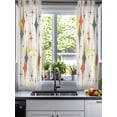 thumbnail image 2 of Multi-Color Diamond Sheer Curtains 54 Inch Length 2 Panels Set for Living Room/Bedroom, Modern Geometric Middle Century Beige Kitchen Curtains Grommet Semi-Sheer Curtains Window Treatments 42"x54"x2, 2 of 7