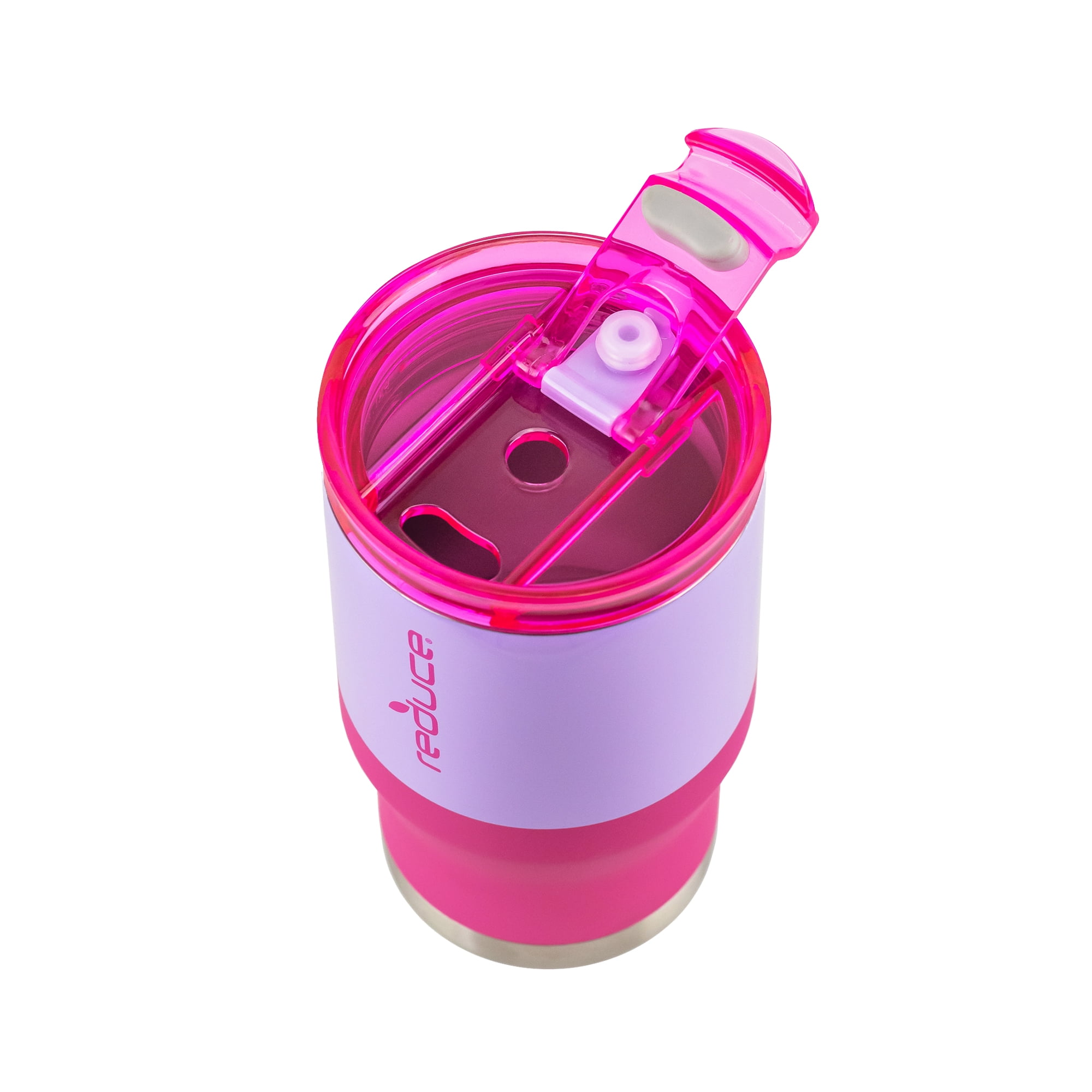 Reduce Vacuum Insulated Stainless Steel Coldee Mug with Lid and Spill-Proof  Straw, Teal and Purple Cowgirl, 18 oz