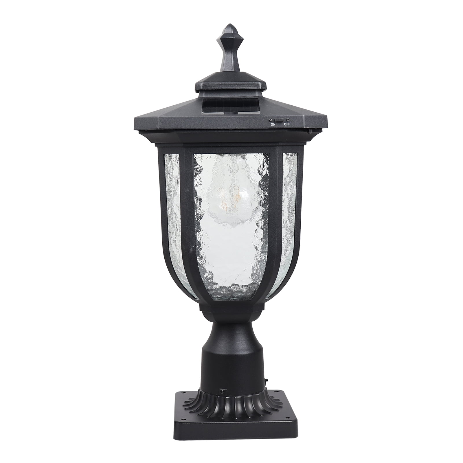 KMC KMC LIGHTING ST4322Q Solar Lamp Post Light Outdoor Aluminum Solar Post Light 120 LUMENS One Pack for Garden Post Pole Mount Landscape Yard etc.