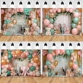 thumbnail image 4 of 210X150cm Fondo de Cumpleaños de Animales del Bosque para Niños Fondo de Fotografía de Globos de Fiesta de Tela Decoración de Fiesta de Tela, C, 4 of 5