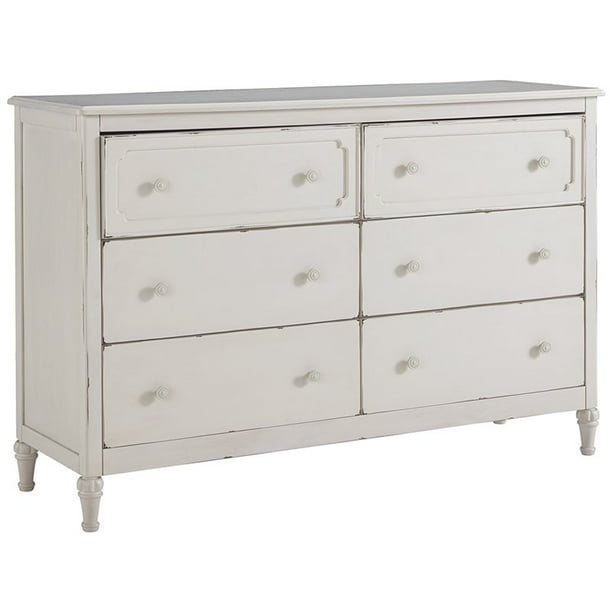 Ashley Furniture Faelene 6 Drawer Double Dresser in Chipped White