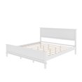 thumbnail image 4 of Euroco Mid-Century Wood King Size Platform Bed with Headboard and Wood Slat Support, No Box Spring Needed, White, 4 of 9