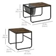 thumbnail image 3 of HOMCOM Coffee Table Set of 2, Nesting Tables with Storage Bag and Steel Frame for Living Room, Rustic Brown, 3 of 10