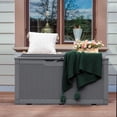 thumbnail image 4 of Devoko 105 Gallon Resin Deck Box Outdoor Lockable Storage Bench with Cushions Waterproof Storage Box,Gray, 4 of 6
