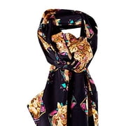 2Chique Boutique Women's Funky Tiger Face Print Fashion Scarf (Black)