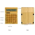 thumbnail image 3 of Multifunctional Bamboo Electronic Calculator Counter 12 Digits Solar & Battery Dual Powered for Home Office School Retail Store, 3 of 7