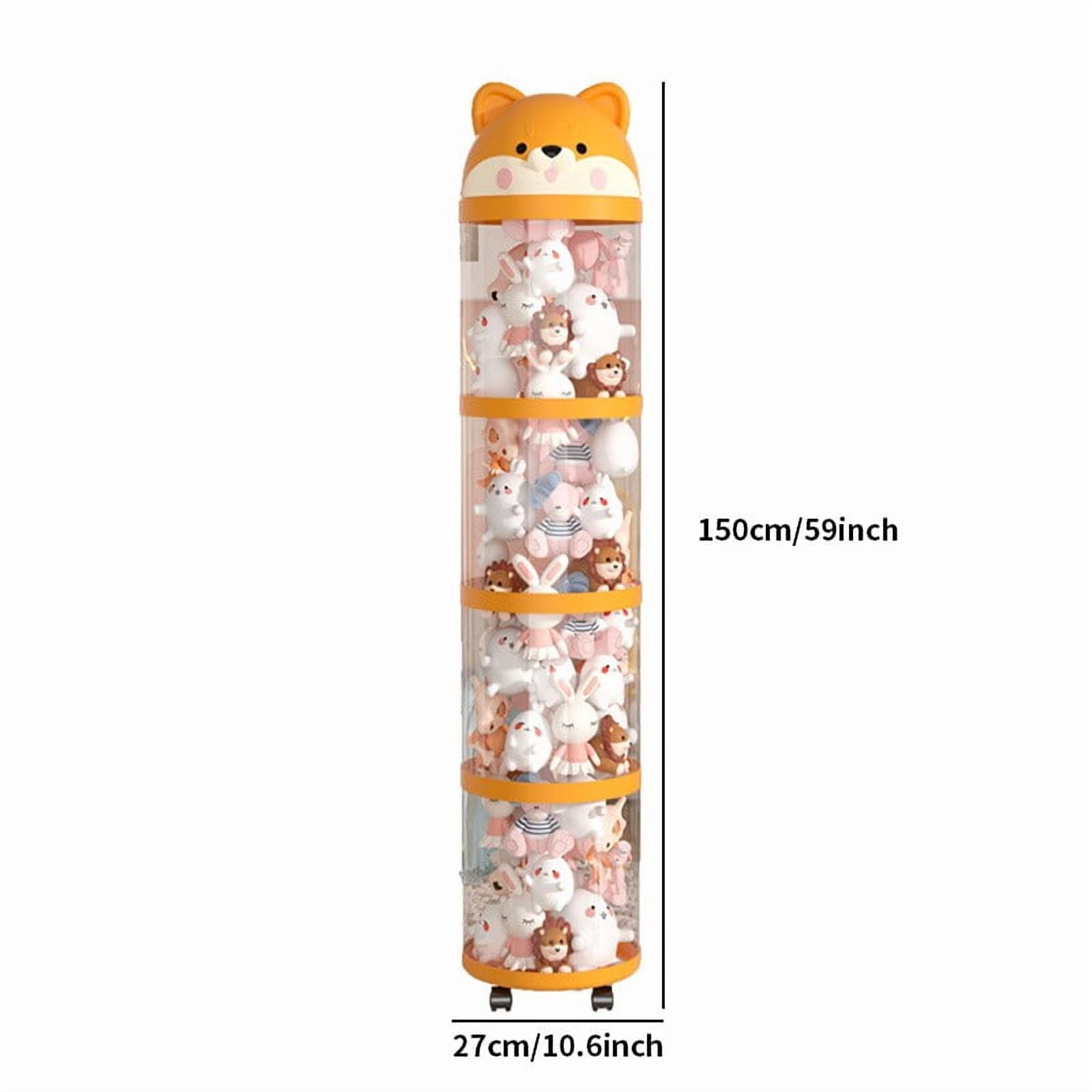 2/3/4 Tier Stuffed Animal Storage Rack, Portable Large Stuffed Storage Tube, Large Stuffed Organizer, Plush Doll Organizer, Storage Tube with Wheels