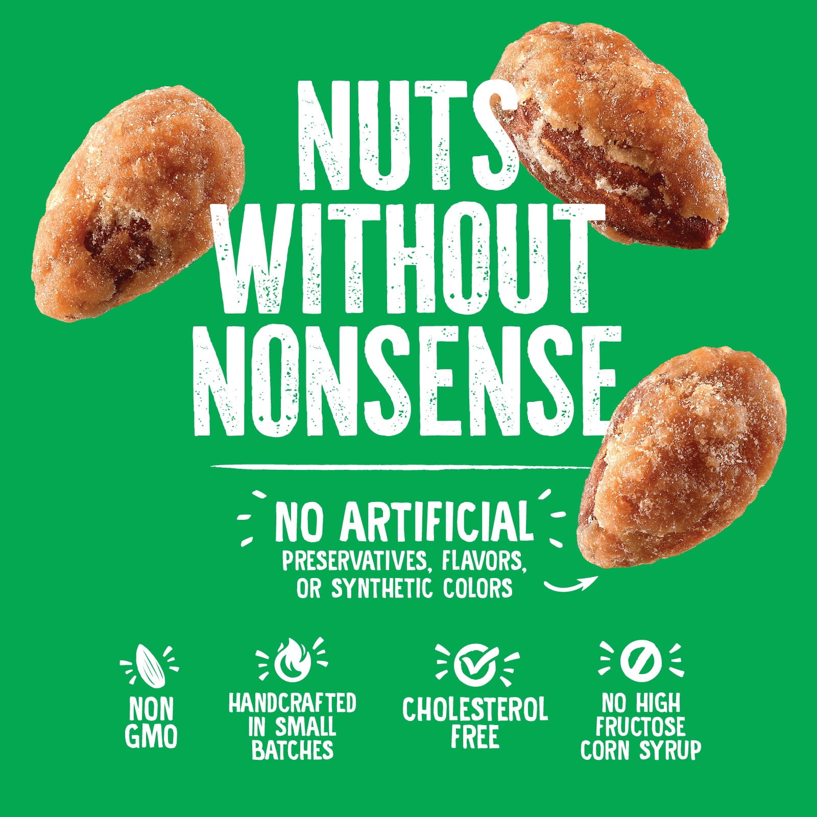 Emerald Nuts, Honey Glazed Almonds, 5.5 oz, Resealable Bag (Pack of 3)