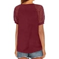 thumbnail image 2 of MOSHU V-Neck Blouses for Women Lace Short Sleeve Shirts Casual Women Tops, 2 of 9
