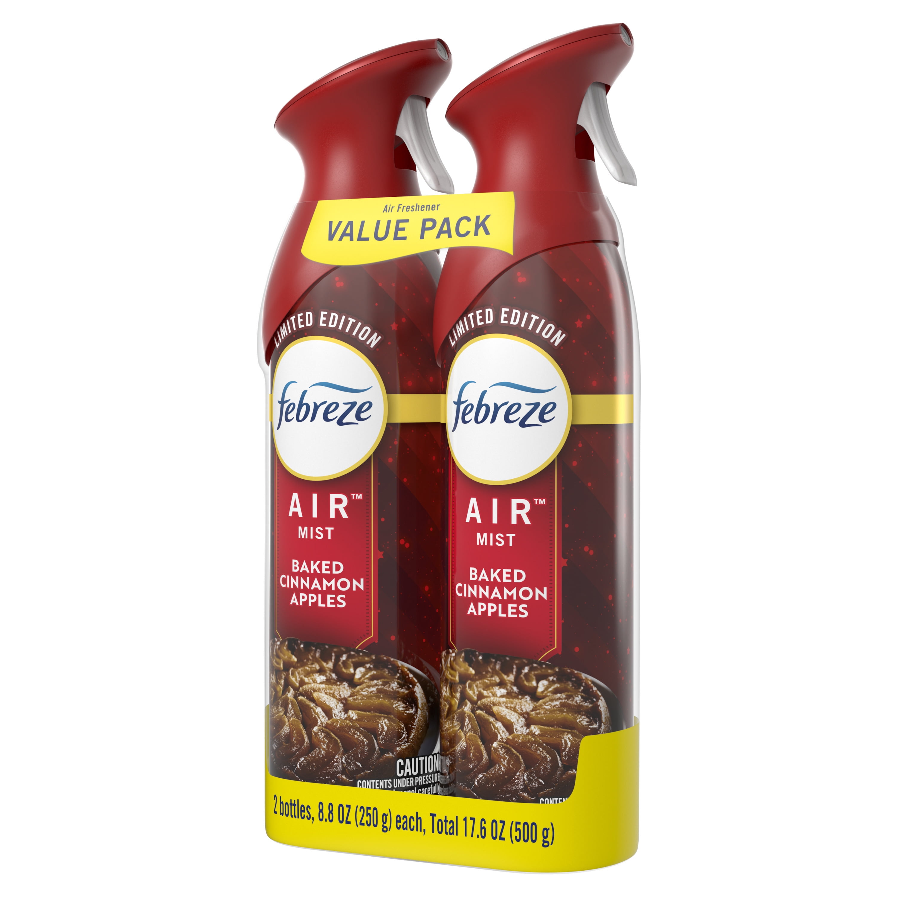 Febreze Air Mist, Odor-Fighting Air Freshener, Baked Cinnamon Apples, 8.8 oz. Aerosol, Pack of 2