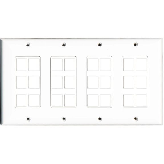 Ultra Spec Cables Custom Wall Plate White with up to 24 Keystone Ports