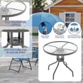 thumbnail image 4 of 6 Pieces Patio Dining Set  All Weather Small Metal Outdoor Table and Chair Set, Garden Patio Furniture Set w/Umbrella, Glass Table & 4 Folding Chairs for Lawn, Backyard, Silver, 4 of 8