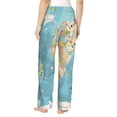 thumbnail image 3 of Picia World Map With Animals 1 Womens Soft Woven Cotton Elastic Waistband Sleep Pajama Pant Lounge Sleep Pant With Pockets And Drawstring-X-Large, 3 of 9