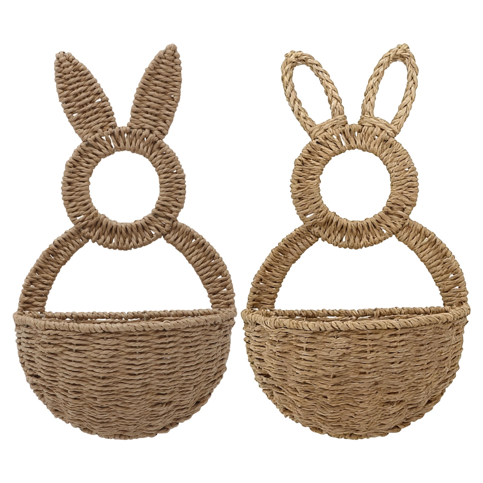 Hare Shape Basket Woven Plastic Easter Basket Wall Ornament For Holiday Decoration Indoor and Outdoor Display