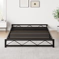 thumbnail image 5 of 6 Inch Twin Bed Frames No Box Spring Needed,Heavy Duty Metal Twin Platform Bed Frame with Wavy Pattern,Twin Bed Frame with Steel Slat Support, Mattress Foundation,Noise Free,Easy Assembly,Black, 5 of 9