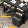 thumbnail image 7 of Conate 47" Executive Desk with File Cabinet & Drawers - Home Office Computer Desk with Charging Station, Farmhouse Workstation Table for Study,Pure Black, 7 of 7