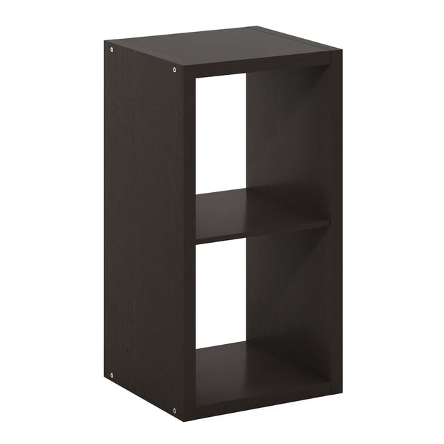 Organizador de almacenamiento Furinno Cubicle con parte trasera abierta, 2 cubos, roble oscuro