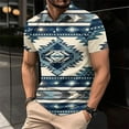 thumbnail image 2 of Moxiu Mens Short Sleeve Golf Shirts 2025 Collared Aztec Print T Shirt Casual Work Shirts Slim Fit Summer Vintage Golf Tennis Shirt Navy,M, 2 of 5