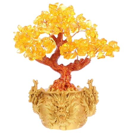 Tree Money Bonsai Chinese Shui Feng Figurine Ornament Statue Wealth Fortune Decor New Year Tabletop Coin Golden Good