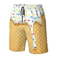 thumbnail image 5 of Kdxio White Ice Cream Pattern Mens Casual Shorts - Drawstring Summer Beach Sports Shorts for Men, 5 of 9