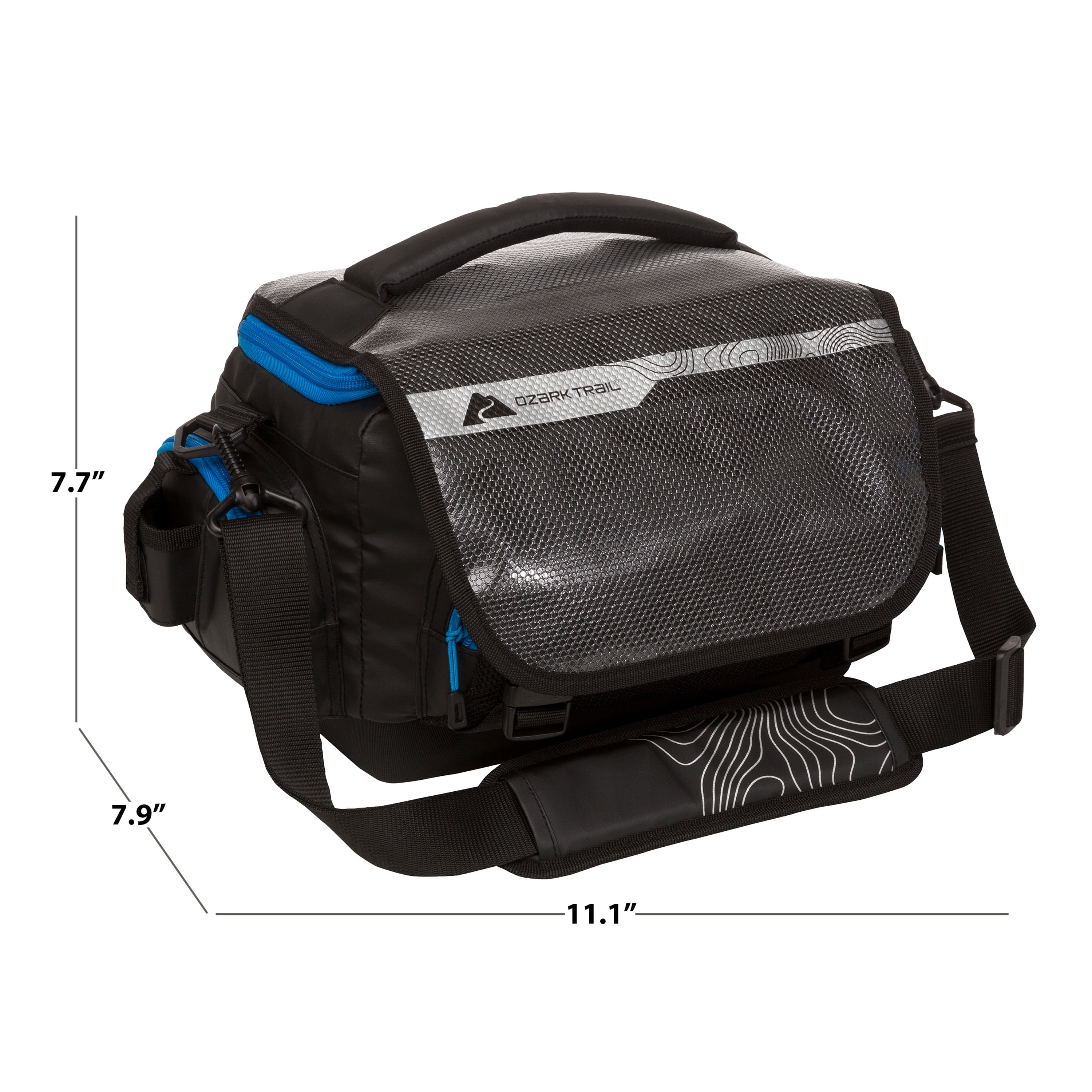 Ozark Trail Saltwater 15 Liter Fishing Tackle Box Gear Bag, Black, Polyester