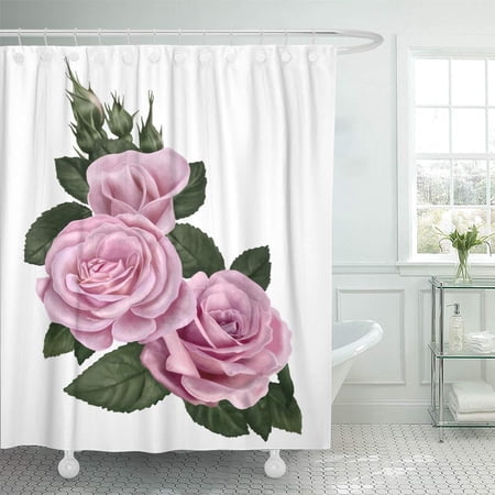 Yusdecor Aroma Green Closeup Bouquet Of Pink Roses White Anniversary Bathroom Decor Bath Shower Curtain 60x72 Inch Walmart Canada