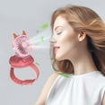 thumbnail image 5 of Qocolhg Watch Fan USB Rechargeable Fan with Comfortable Wrist Strap Portable Mini Fan Watch Built in Colorful LED Change Light, Outdoor Handheld Small Fan Gift for Kids, Pink, Summer Clearance, 5 of 6
