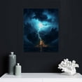 thumbnail image 4 of COMIO  Canvas Wall Art Black and White Ocean Lightning Storm Picture Painting Nature Wave Seascape Photo Print for Home Living Room Office Decoration, 4 of 4