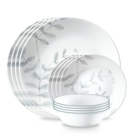 Corelle Flowing Fern 12-Piece Glass Dinnerware Set (Service for 4)