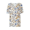 thumbnail image 5 of ATENAR T Shirts for Women Short Sleeve Casual Shirts for Women V Neck Tee Coffee L, 5 of 5