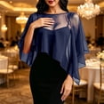 thumbnail image 2 of jiaxiM Sheer Shawl Women Chiffon Capelet Batwing Sleeves Elegant Evening Wedding Shawl Wrap Sheer Mesh Asymmetric Hem Formal Cover Up, 2 of 5
