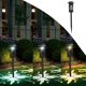 thumbnail image 1 of Lámpara solar de suelo para exteriores, impermeable, con energía solar, luces decorativas blancas cálidas y coloridas, para patio, jardín, caminos, eficiencia energética, iluminación LED para jardín., 1 of 8