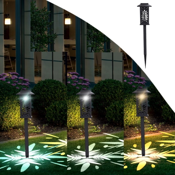 Solar Ground Stake Lights Outdoor Waterproof – LED Solar Garden Pathway Lights with White, Warm, or Color Changing Color Options for Yard, Lawn, Patio, Walkway Decor