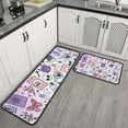 thumbnail image 2 of Purple Gothic Cat Crystal Pattern Kitchen Rugs Sets Of 2,Anti Fatigue Kitchen Mat Rugs Non Slip Washable,Decorative Kitchen Floor Mats for Kitchen,Sink,Laundry,17"X30"+17"X47", 2 of 7