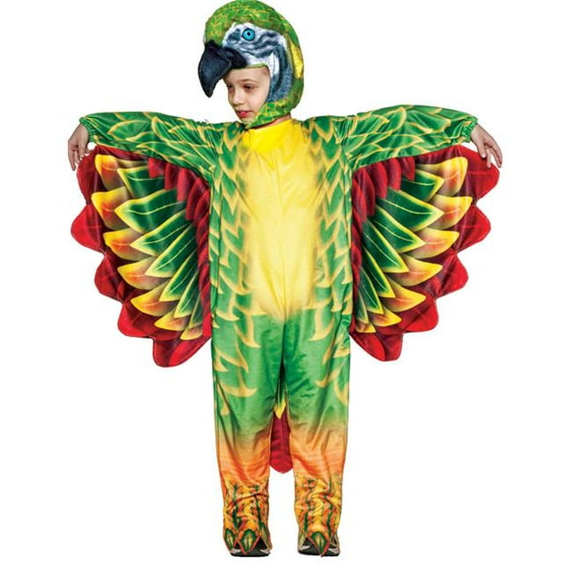 Underwraps UR20060TLG Parrot Printed Toddler Costume, Green - Large 2-4T