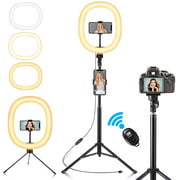 Fuloon Ring Light, YouTube Light/Tiktok Light/Instagram Light,10" LED Selfie Light Ring with Tripod Stand & Flexible