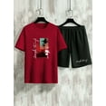 thumbnail image 2 of Men's printed T-shirt and shorts two-piece set., 2 of 8