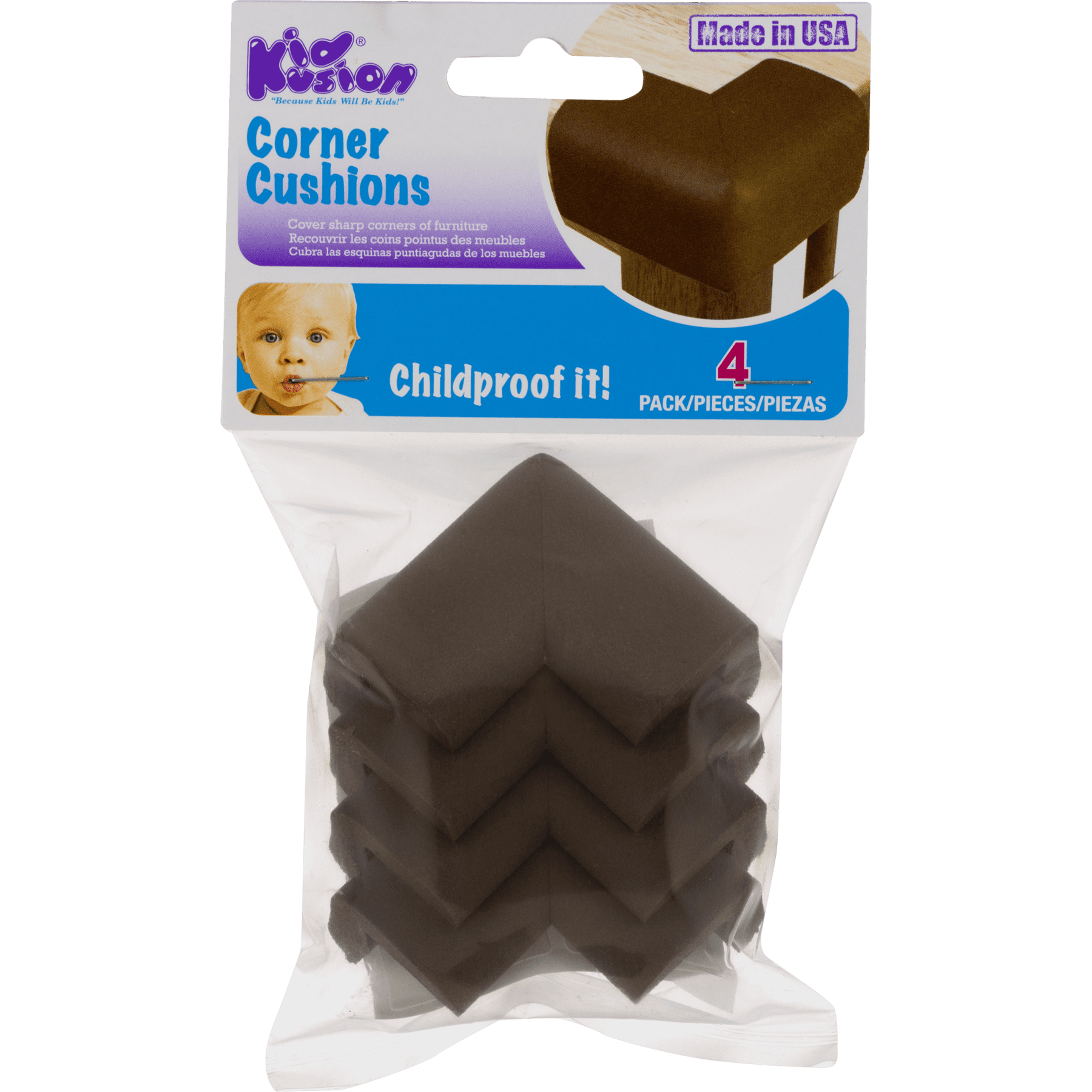 KidKusion Toddler Corner Kushions Black 4-Pack 