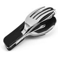 thumbnail image 1 of 1 Pack Outdoor Camping Stainless Steel Detachable Dinning Spoon Combination Tableware(Black), 1 of 5