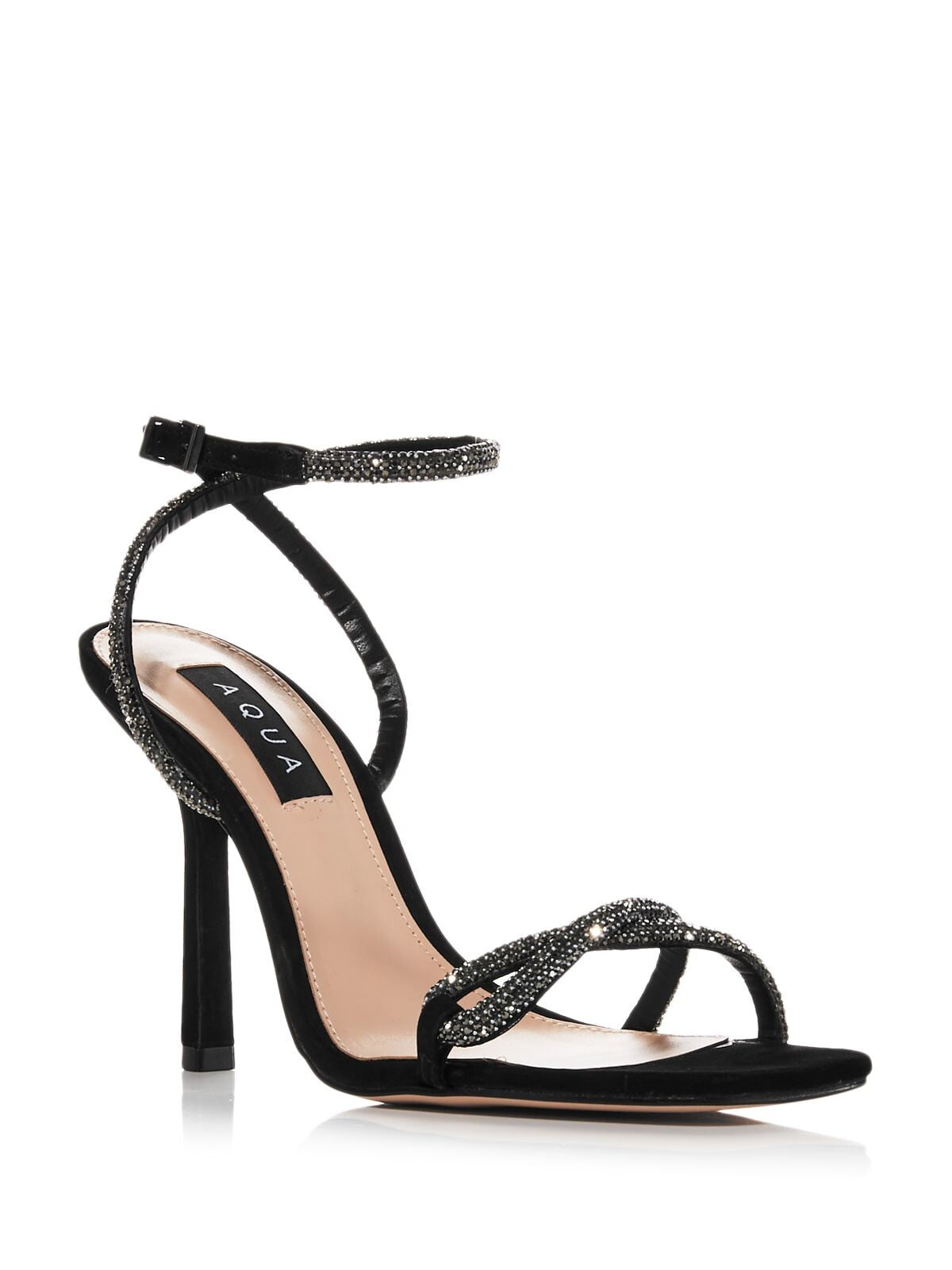 REIKE NEN Womens Black Asymmetrical Strappy Almond Toe REIKE NEN Womens Black Asymmetrical Strappy Almond Toe