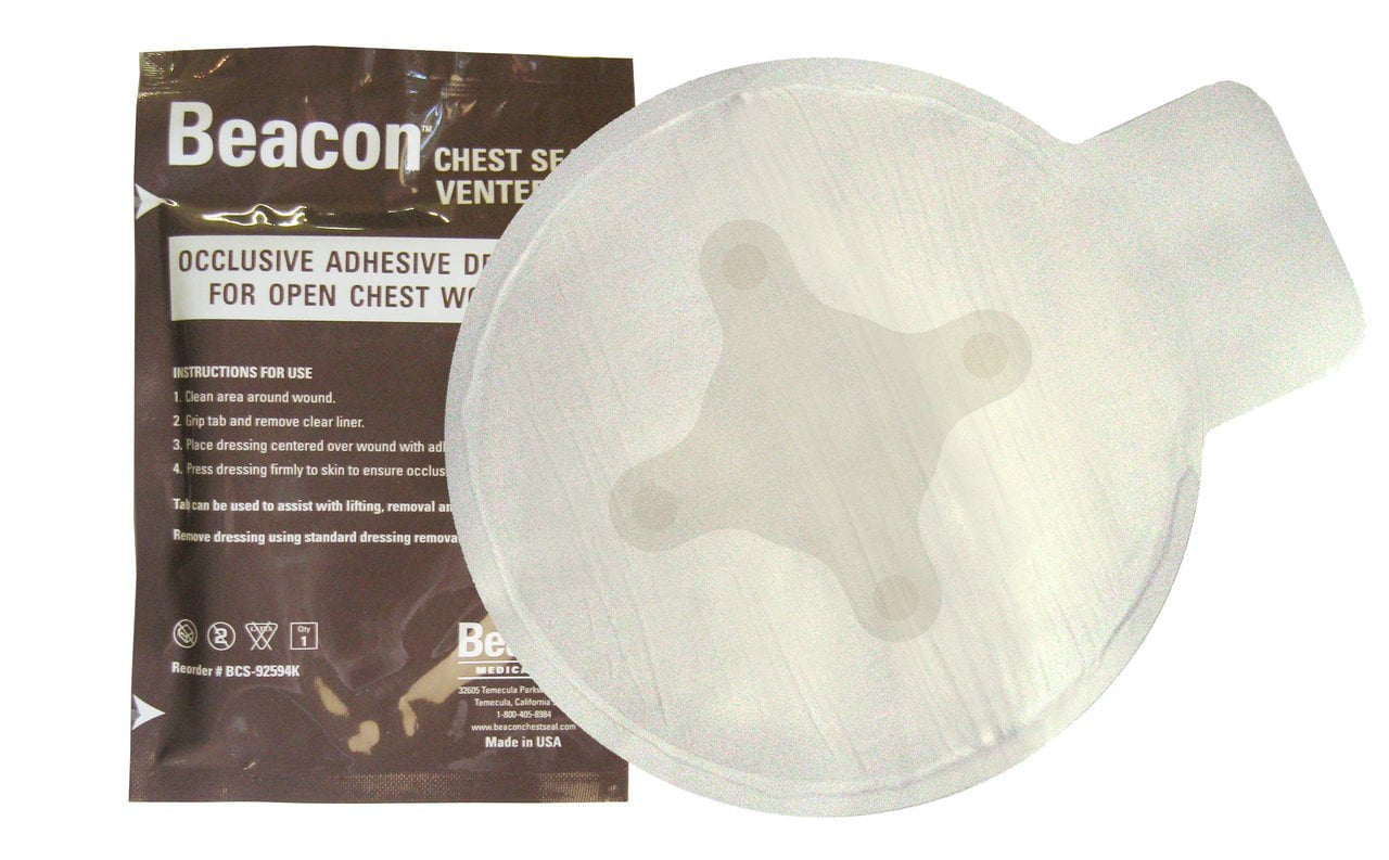 BEACON POCKET VENTED CHEST SEAL 6", The Beacon™ Chest Seal Meets CoTCCC