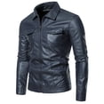 thumbnail image 4 of Maoxin Mens Leather Jacket Men's Collar Leather Jacket Casual Loose Men's Leather Jacket Solid Color Long Sleeved Hooded Leather Jacket/jacket Leather Jacket Men, 4 of 4