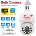 thumbnail image 1 of Cámara IP de Seguridad WiFi con Bombilla de Luz de 5G y Cámara de 3MP a Prueba de Agua con Base E27, 1 of 3