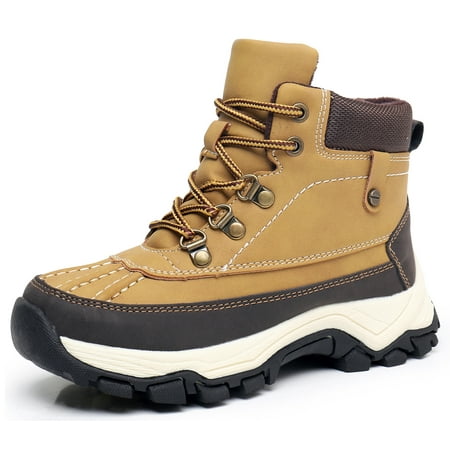 

Blikcon Kids Boys Fall/Early Winter Duck Boots with Side Zipper (Color : Camel Size : 2 Little Kid)