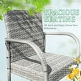 thumbnail image 3 of LACOO Outdoor Bar Stools with Footrest Patio Rattan and Steel Frame Patio Barstool Set of 2, Gray, 3 of 7