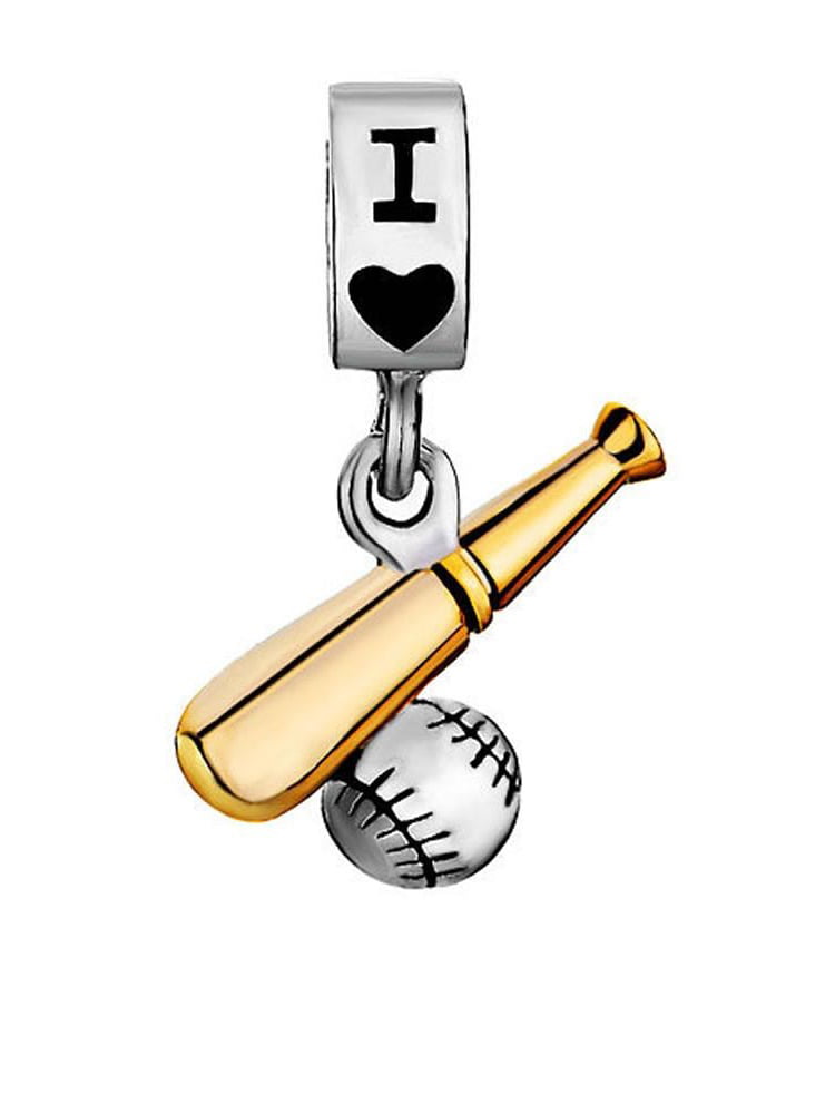 Its All About...You Baseball Bat & Baseball Sports Clip on Charm Perfect for Necklaces Bracelets 102N