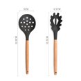 thumbnail image 2 of Juego de 2 utensilios de cocina de silicona para encimera, utensilios de cocina de madera, 2 of 5
