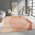 thumbnail image 3 of Area Rug Machine Washable Simple Sun Stripes Theme, 2 X 3 ft Large Carpet Foldable for Bedroom Dining Room Home Office, Light Pink Fade Stain Resistant Indoor & Outdoor Rugs, 3 of 7