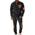 thumbnail image 2 of Yusimy Men's Solid Color 2-Piece Button-Down Half-Zip Set Long Sleeve Drawstring Pants Casual Sports, 2 of 8